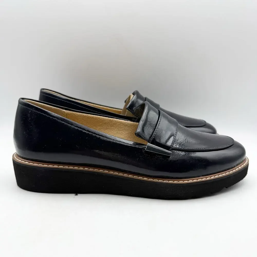 Naturalizer Womens Adiline Loafers US 9 Narrow EU 40 Blue Black Leather EUC